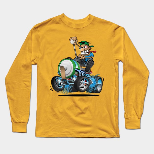 Hot Rod Electric Car Cartoon Long Sleeve T-Shirt by hobrath